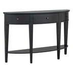 Consolle moderna curva, con 3 cassetti e 1 ripiano, nera