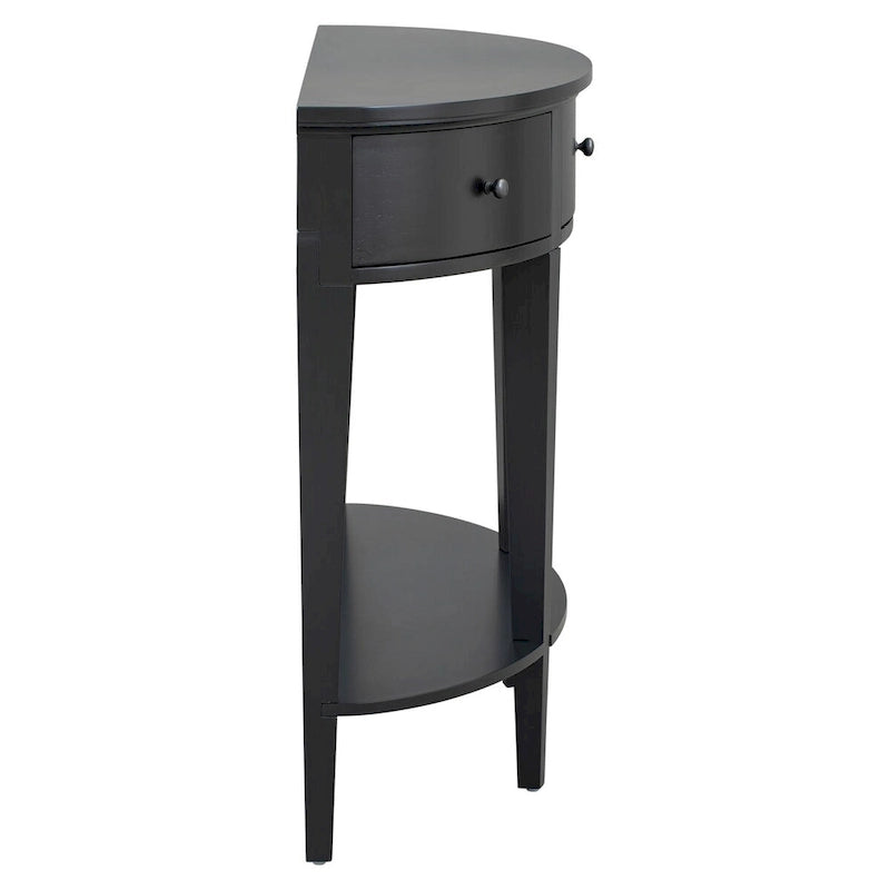Consolle moderna curva, con 3 cassetti e 1 ripiano, nera