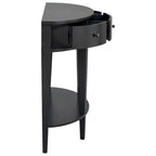 Consolle moderna curva, con 3 cassetti e 1 ripiano, nera