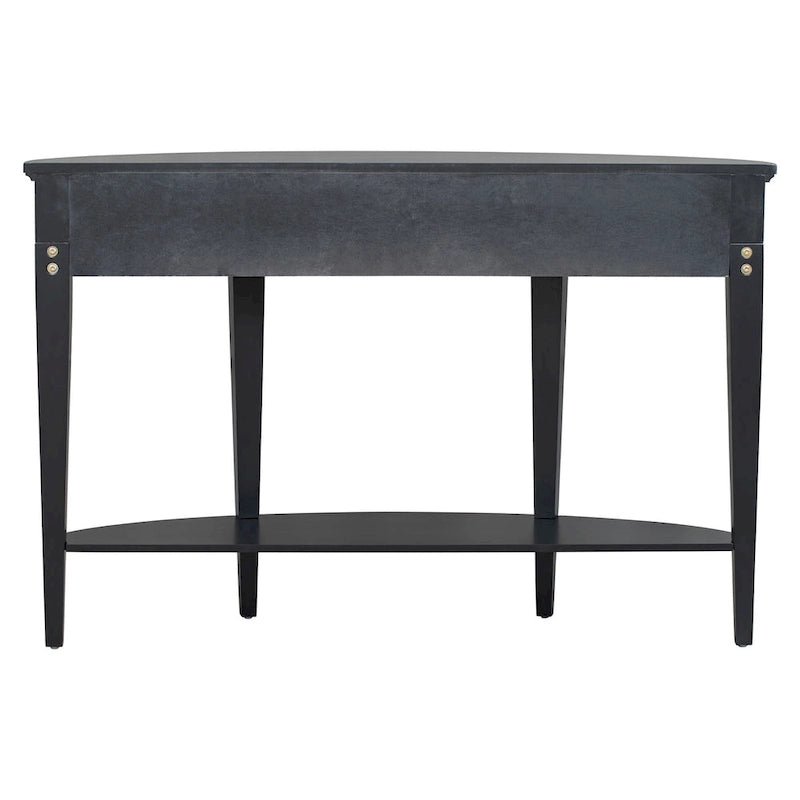 Consolle moderna curva, con 3 cassetti e 1 ripiano, nera