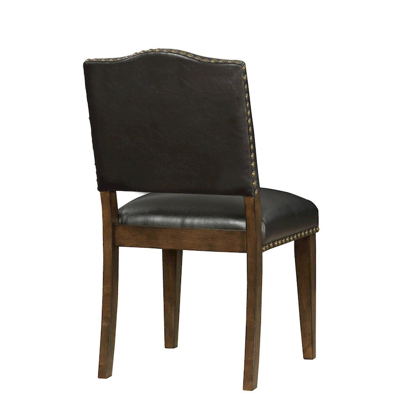 Sedie da pranzo in similpelle con borchie per sala da pranzo (set da 2)