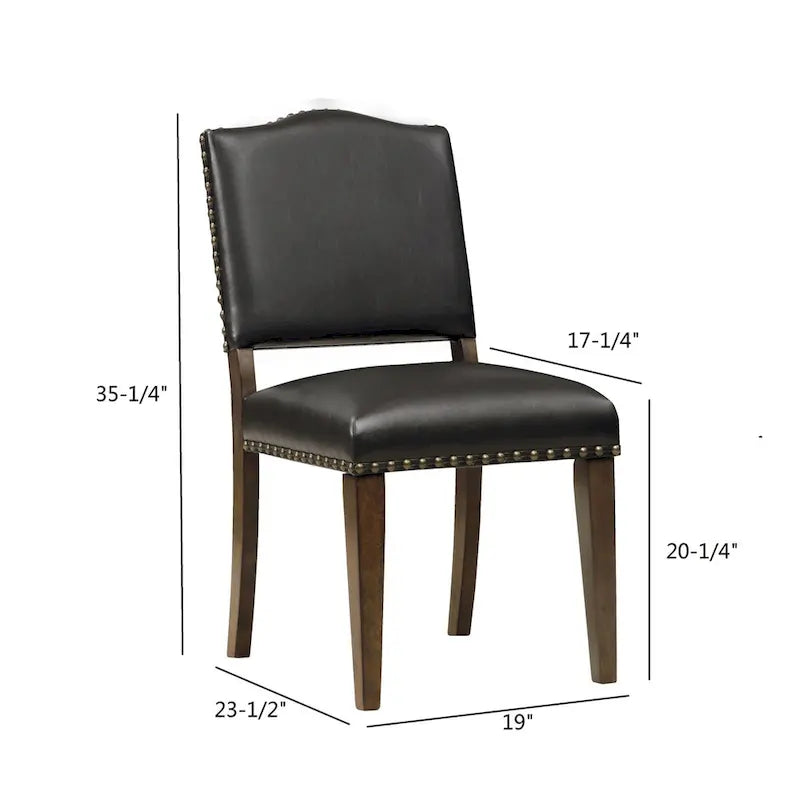 Sedie da pranzo in similpelle con borchie per sala da pranzo (set da 2)
