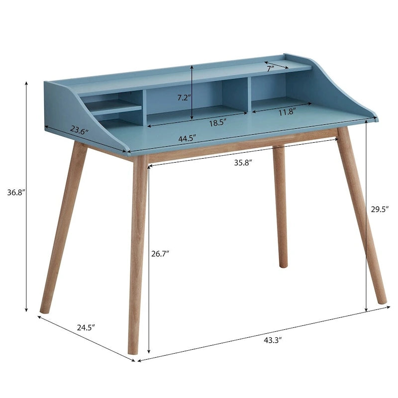 Scrivania da Scrittura in Legno Mid-Century Modern con Credenza
