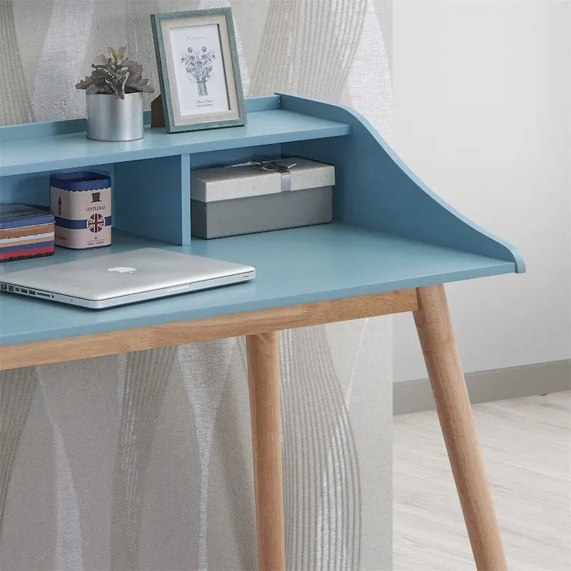 Scrivania da Scrittura in Legno Mid-Century Modern con Credenza