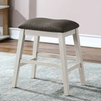 Tavolo da pranzo a misura bancone Hanto Transitional in legno bianco sporco a 4 pezzi con contenitore di Furniture of America