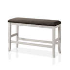 Tavolo da pranzo a misura bancone Hanto Transitional in legno bianco sporco a 4 pezzi con contenitore di Furniture of America