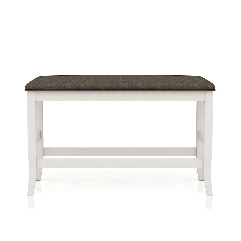Tavolo da pranzo a misura bancone Hanto Transitional in legno bianco sporco a 4 pezzi con contenitore di Furniture of America