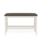 Tavolo da pranzo a misura bancone Hanto Transitional in legno bianco sporco a 4 pezzi con contenitore di Furniture of America