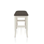 Tavolo da pranzo a misura bancone Hanto Transitional in legno bianco sporco a 4 pezzi con contenitore di Furniture of America