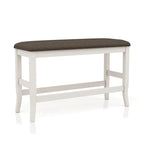 Tavolo da pranzo a misura bancone Hanto Transitional in legno bianco sporco a 4 pezzi con contenitore di Furniture of America