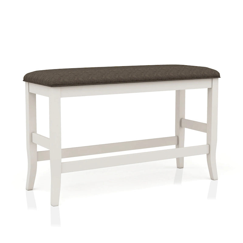 Tavolo da pranzo a misura bancone Hanto Transitional in legno bianco sporco a 4 pezzi con contenitore di Furniture of America