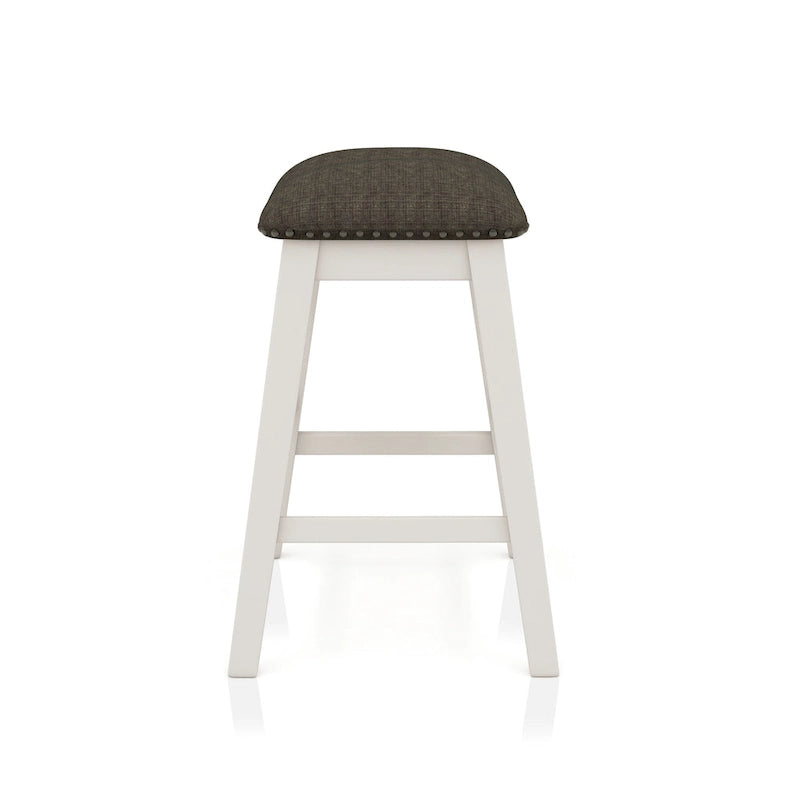 Tavolo da pranzo a misura bancone Hanto Transitional in legno bianco sporco a 4 pezzi con contenitore di Furniture of America