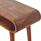Consolle nordica in legno massello di mango color castagno